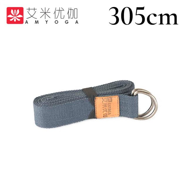 The Deluxe extra long cotton yoga strap with D-ring