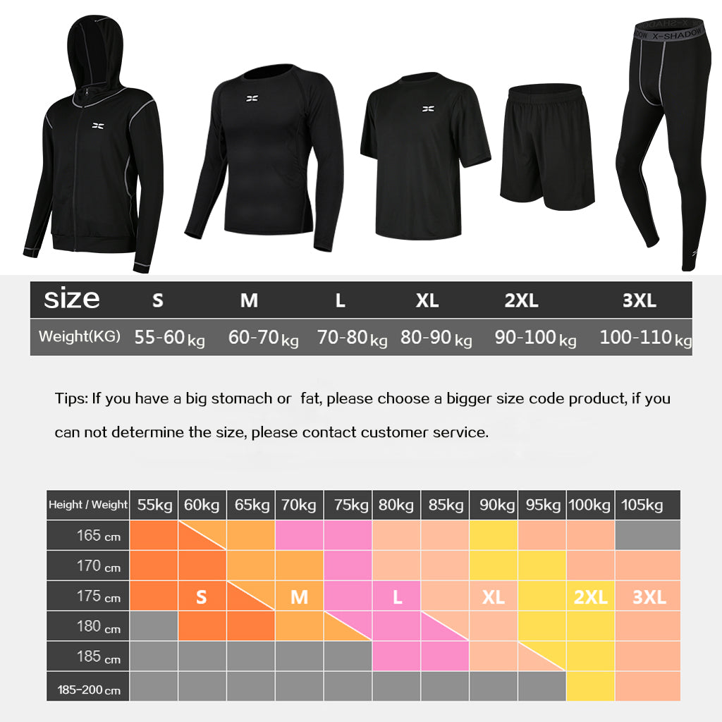 The Group 5 pc Set Men Compression Wear