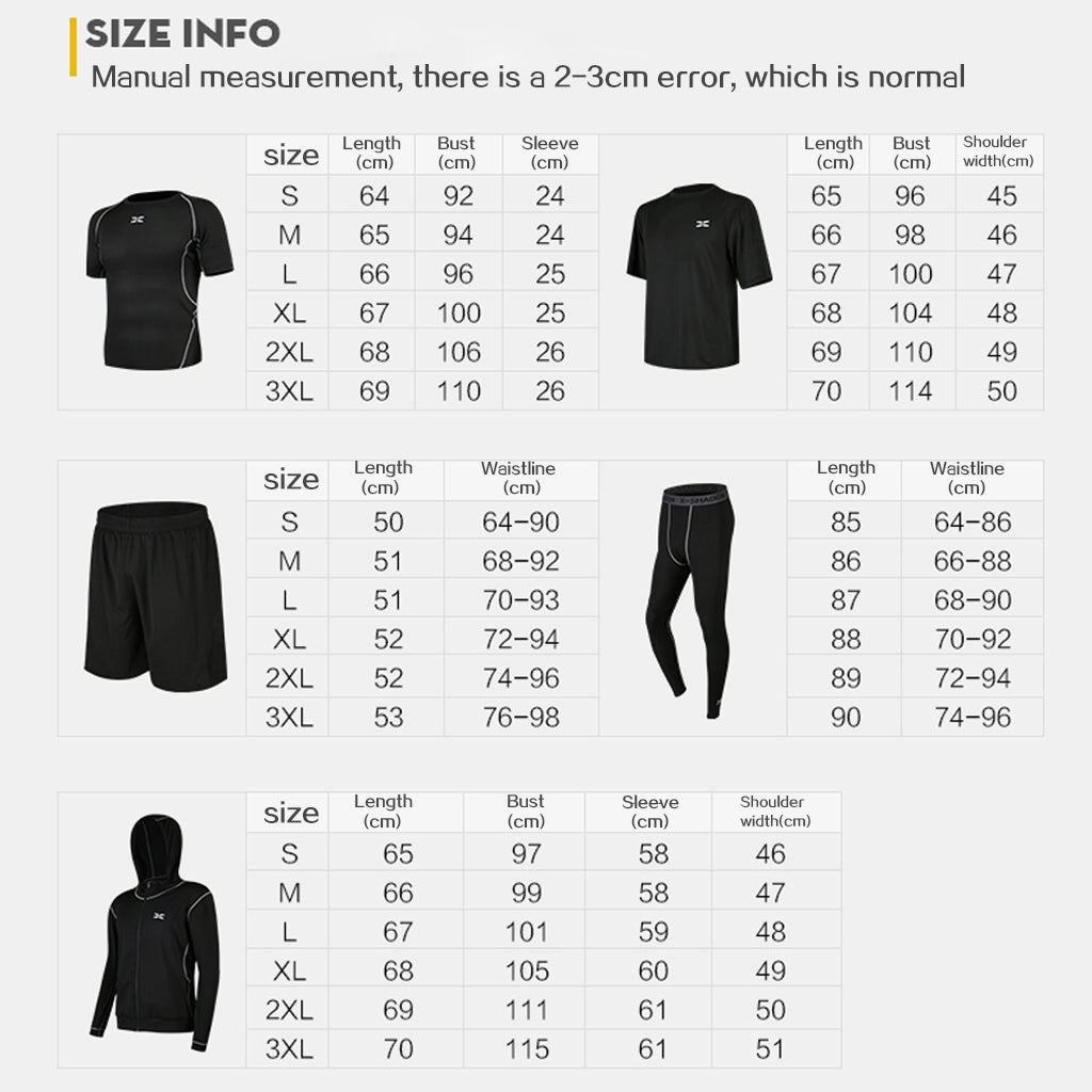 The Group 5 pc Set Men Compression Wear