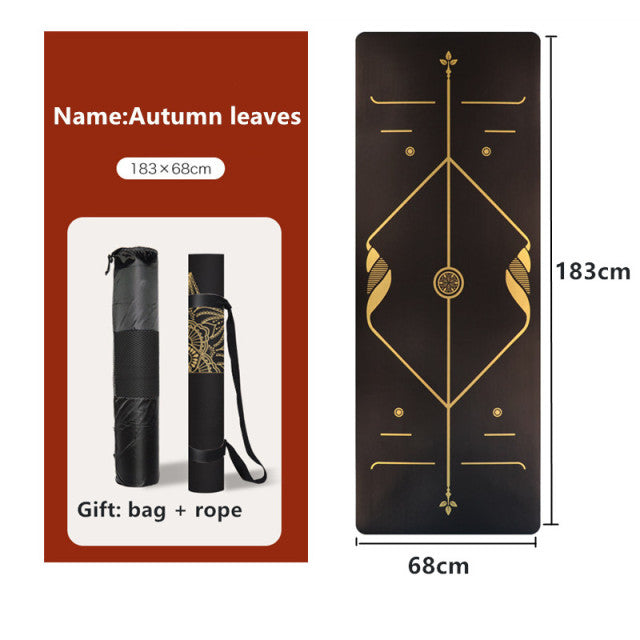 The Natural rubber Yoga Mat with Position Line Non Slip