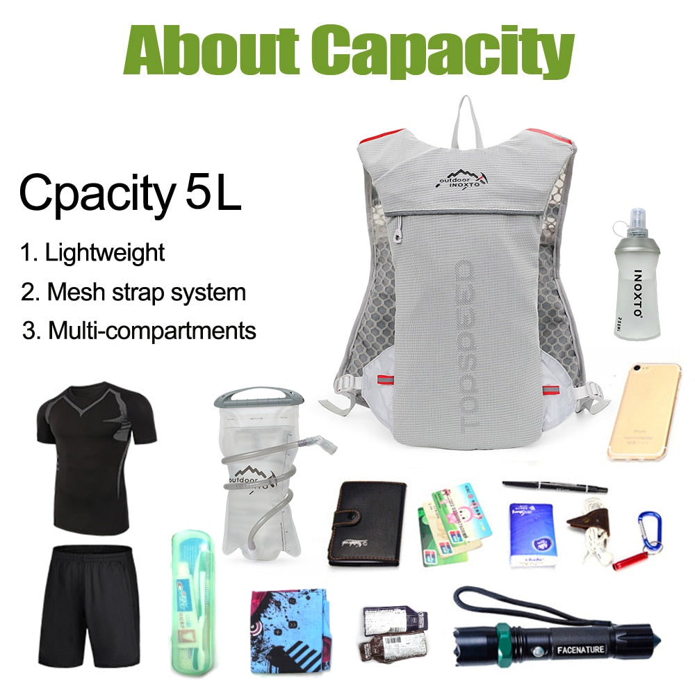 Trail running-ultra-light 5L backpack, marathon, bicycle 1.5L 2L Water Bag