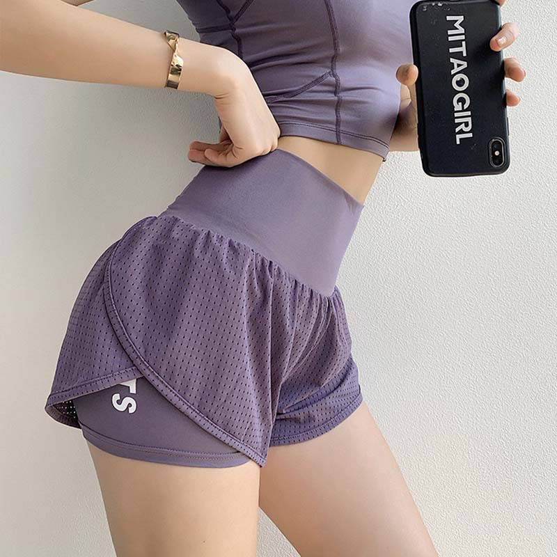 Women Mesh High Waist Running Shorts