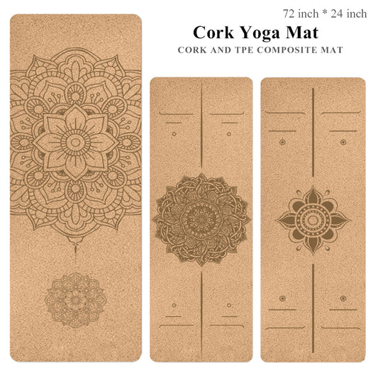 Natural Cork TPE Yoga Mat Non-slip