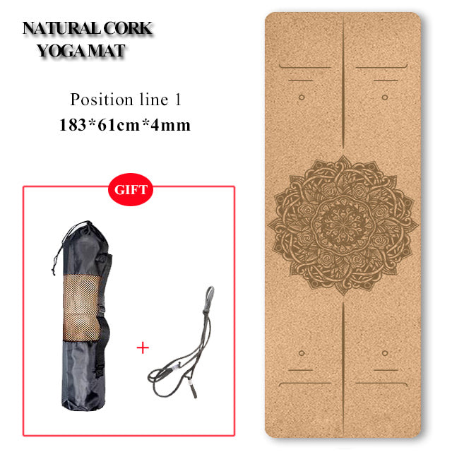 Natural Cork TPE Yoga Mat Non-slip