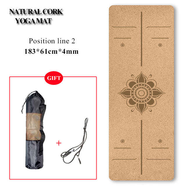 Natural Cork TPE Yoga Mat Non-slip