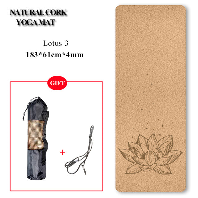 Natural Cork TPE Yoga Mat Non-slip