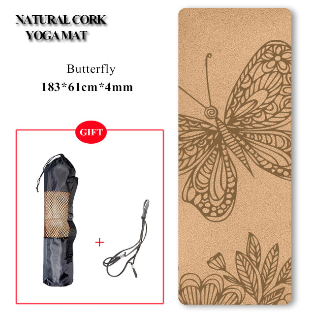 Natural Cork TPE Yoga Mat Non-slip