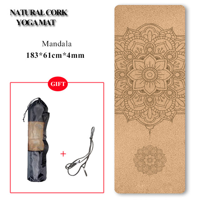 Natural Cork TPE Yoga Mat Non-slip