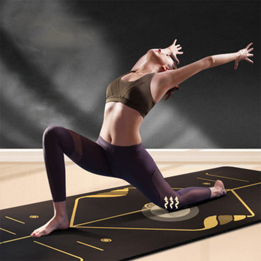 The Natural rubber Yoga Mat with Position Line Non Slip